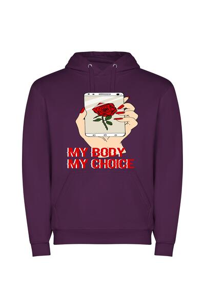 iLovePrints Blossom-Filled Mobile Beauty Φούτερ με κουκούλα σε χρώμα Μωβ