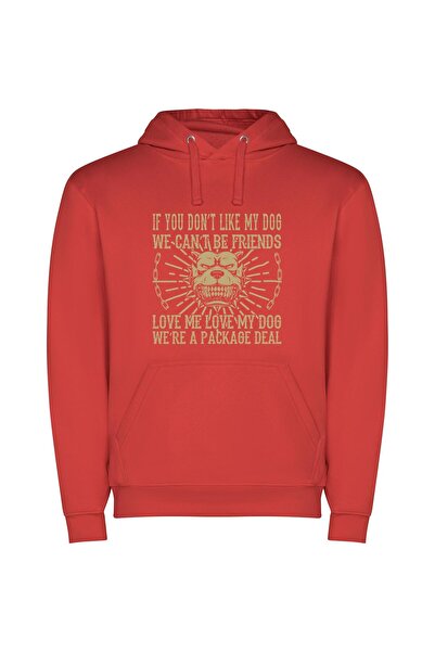 iLovePrints Pawsome Friendship in style Φούτερ με κουκούλα σε χρώμα Κόκκινο