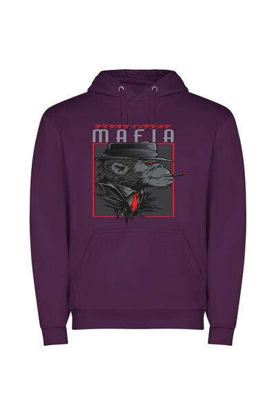 iLovePrints Primal Gangster Animals Φούτερ με κουκούλα σε χρώμα Μωβ