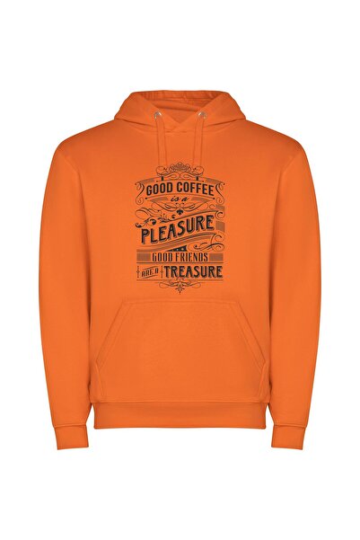 iLovePrints Treasured Pleasures: Friends & Coffee Φούτερ με κουκούλα σε χρώμα...