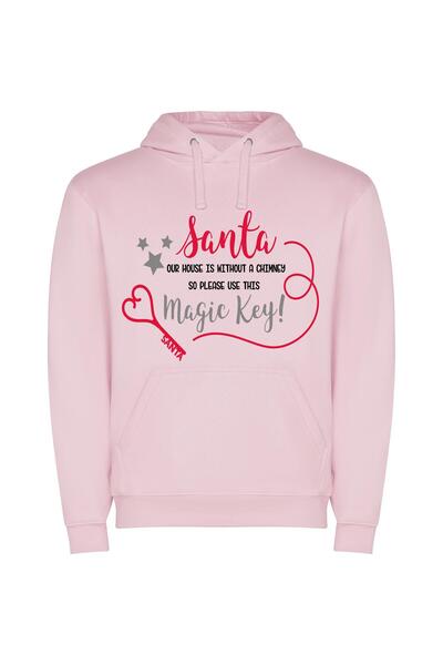 iLovePrints Magic Key for Santa Φούτερ με κουκούλα σε χρώμα Ροζ