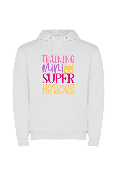 iLovePrints Mumi's Superhero Training Φούτερ με κουκούλα σε χρώμα Λευκό