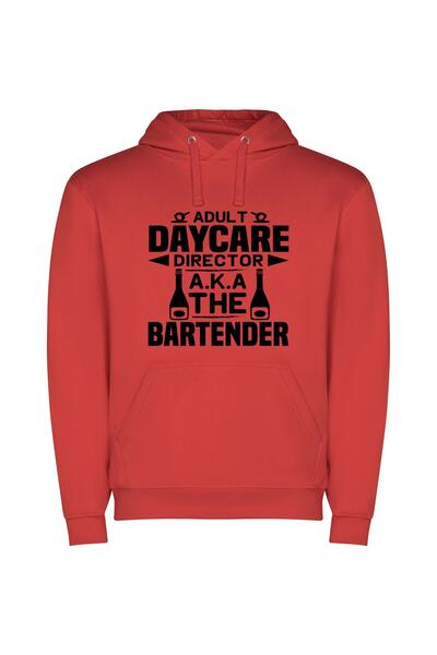 iLovePrints Creative Adult Caretakers Φούτερ με κουκούλα σε χρώμα Κόκκινο
