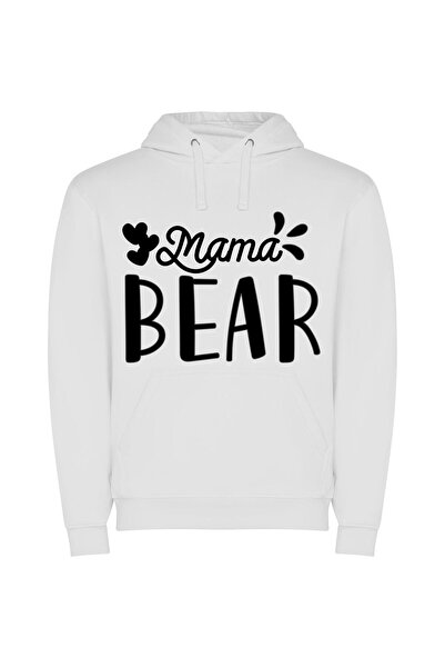 iLovePrints Hanna-Barbera Mama Bear Logo Φούτερ με κουκούλα σε χρώμα Λευκό