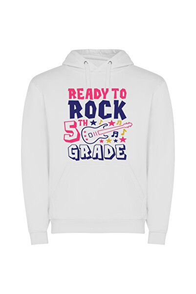 iLovePrints 5D Rock Star Kids Φούτερ με κουκούλα σε χρώμα Λευκό