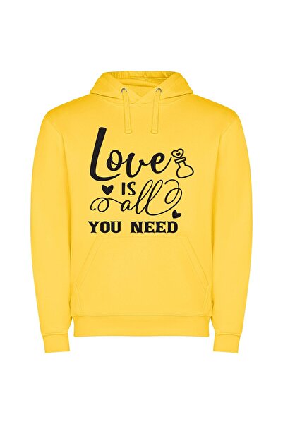 iLovePrints Essence of Love's Infinity Φούτερ με κουκούλα σε χρώμα Κίτρινο