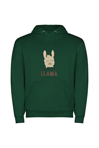 iLovePrints Alluring Llama: Drama-free & Cute Φούτερ με κουκούλα σε χρώμα Πρά...