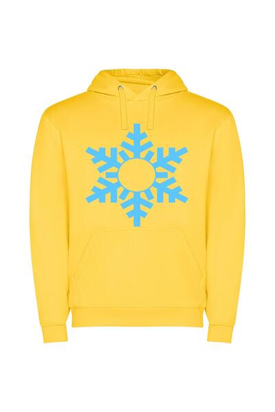 iLovePrints Frozen Blue Dreams Φούτερ με κουκούλα σε χρώμα Κίτρινο