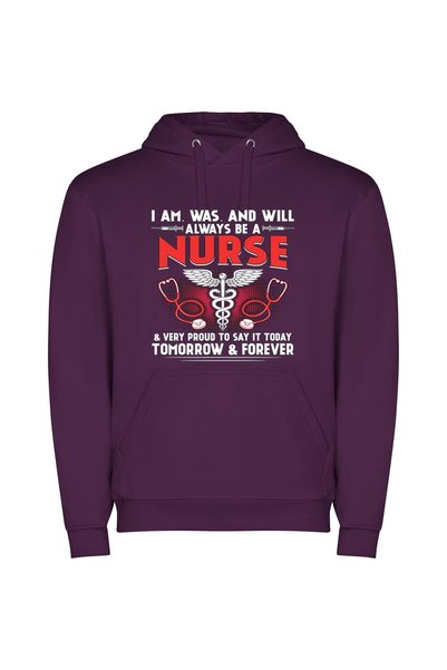 iLovePrints Eternal Nurse Passion Φούτερ με κουκούλα σε χρώμα Μωβ