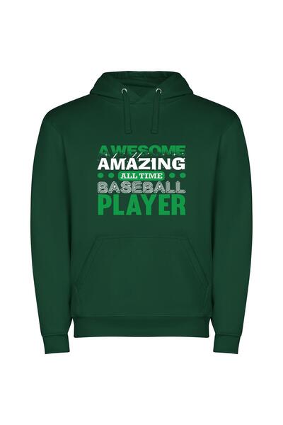 iLovePrints Stunning Baseball Awesome Player Φούτερ με κουκούλα σε χρώμα Πράσινο