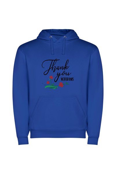 iLovePrints Gratitude to Our Veterans Φούτερ με κουκούλα σε χρώμα Μπλε
