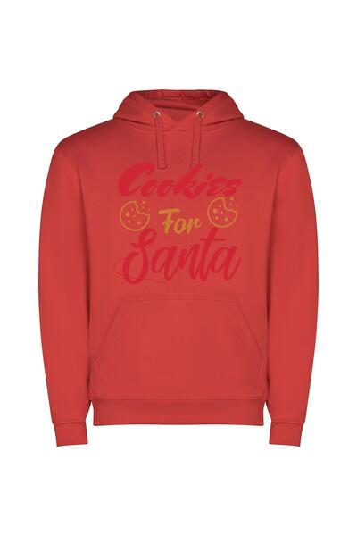 iLovePrints Sweets for Santa's Kids Φούτερ με κουκούλα σε χρώμα Κόκκινο