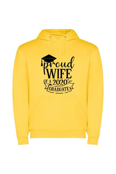 iLovePrints Graduate's Wife: Radiant Pride Φούτερ με κουκούλα σε χρώμα Κίτρινο