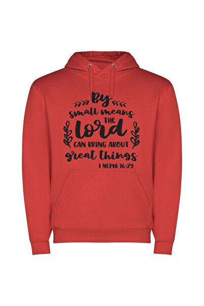 iLovePrints Greatness in Small Frames Φούτερ με κουκούλα σε χρώμα Κόκκινο