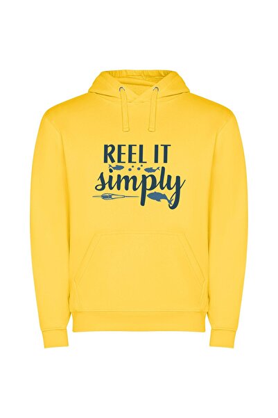 iLovePrints Reel Simplicity: High-Quality Portrayal Φούτερ με κουκούλα σε χρώ...