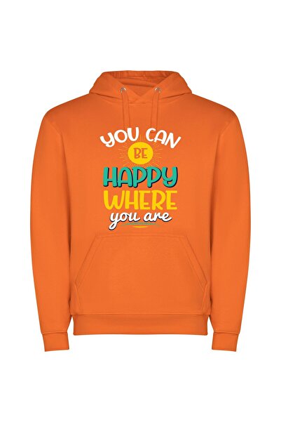 iLovePrints Radiant Joyful Bliss Φούτερ με κουκούλα σε χρώμα Πορτοκαλί