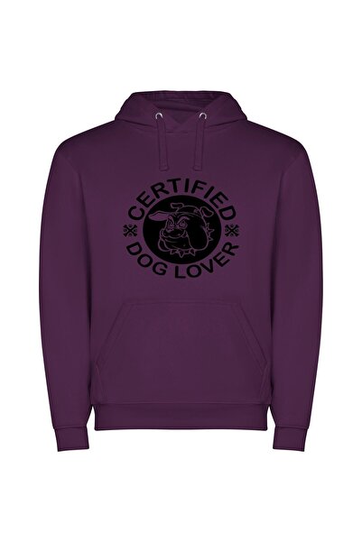 iLovePrints Certified Canine Affinity Φούτερ με κουκούλα σε χρώμα Μωβ
