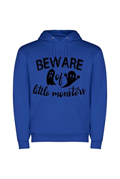 iLovePrints Haunted Abyss: Beware Monsters Φούτερ με κουκούλα σε χρώμα Μπλε