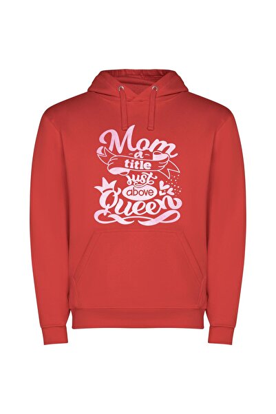 iLovePrints Majestic Mom Collection Φούτερ με κουκούλα σε χρώμα Κόκκινο