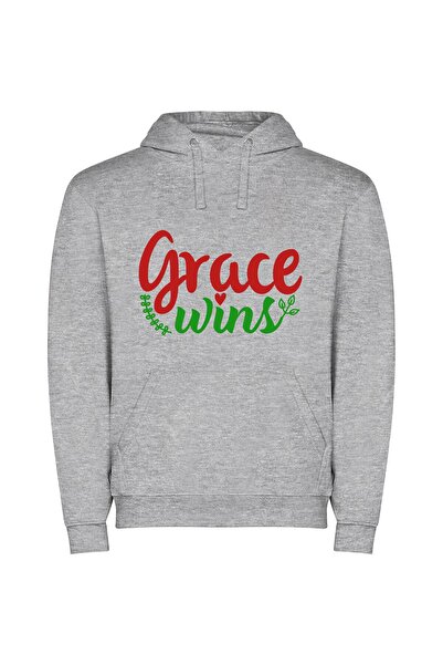 iLovePrints Grace Wins Signatures Φούτερ με κουκούλα σε χρώμα Γκρι