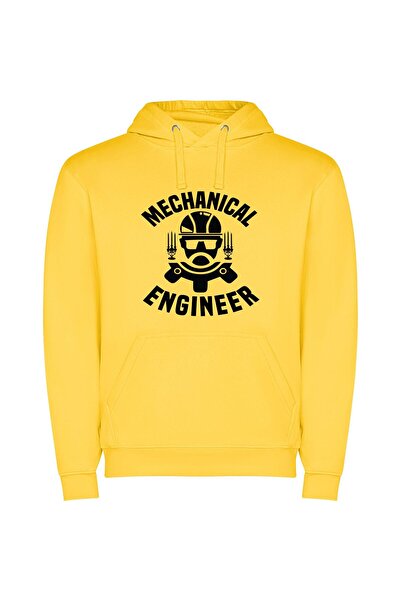 iLovePrints Mechanical Design Maestro Φούτερ με κουκούλα σε χρώμα Κίτρινο