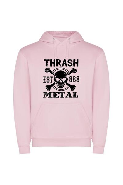 iLovePrints Heavy Metal Mayhem Φούτερ με κουκούλα σε χρώμα Ροζ