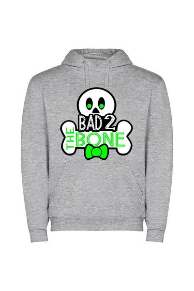 iLovePrints Bow-tied Badass Skull Φούτερ με κουκούλα σε χρώμα Γκρι