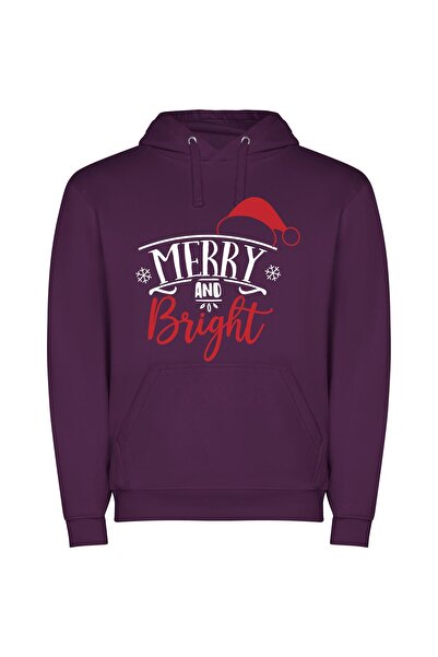 iLovePrints Gleaming Festive Radiance Φούτερ με κουκούλα σε χρώμα Μωβ