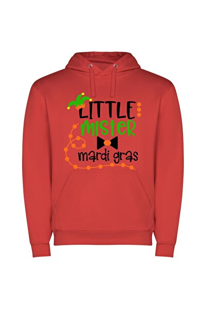 iLovePrints Mardi Gras Mini Jester Φούτερ με κουκούλα σε χρώμα Κόκκινο