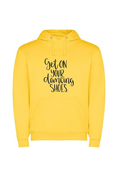 iLovePrints Chic Dance Fashion Statement Φούτερ με κουκούλα σε χρώμα Κίτρινο
