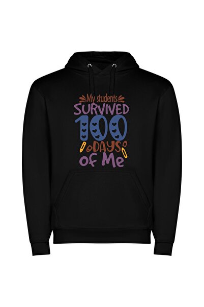 iLovePrints Survival Celebration: 100 Days+ Φούτερ με κουκούλα σε χρώμα Μαύρο