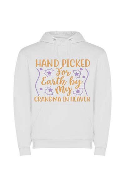iLovePrints Grandma's Divine Earthly Gift Φούτερ με κουκούλα σε χρώμα Λευκό