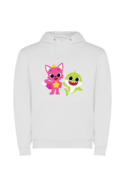 iLovePrints Furry Friends Unite! Φούτερ με κουκούλα σε χρώμα Λευκό
