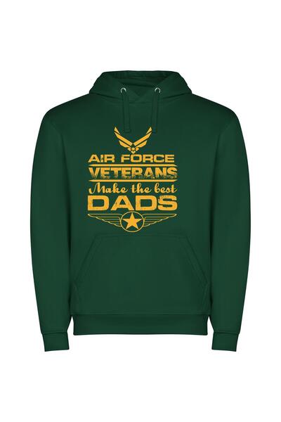 iLovePrints Proud Air Force Dads Φούτερ με κουκούλα σε χρώμα Πράσινο