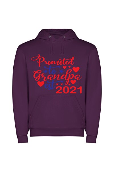 iLovePrints Proud Grandpa: Photo Legacy Φούτερ με κουκούλα σε χρώμα Μωβ