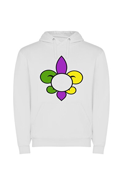 iLovePrints Vivid Floral Symphony Φούτερ με κουκούλα σε χρώμα Λευκό