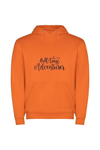 iLovePrints Adventurous Time Explorer Φούτερ με κουκούλα σε χρώμα Πορτοκαλί