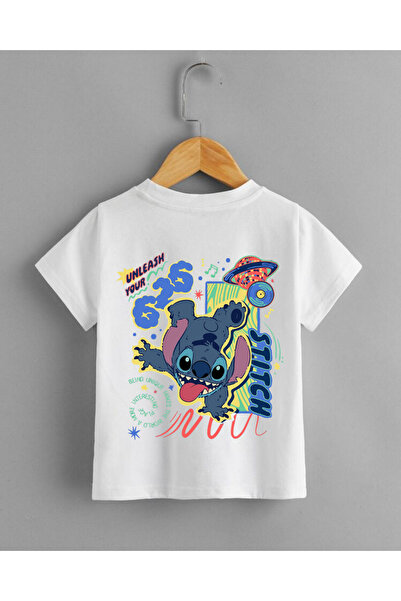 haha تي شيرت مطبوع عليه Stitch Back للأطفال