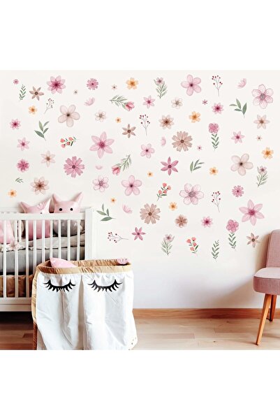 Amimagen Boho Flower Wall Stickers for Bedroom: Peel and Stick Wildflower Flo...