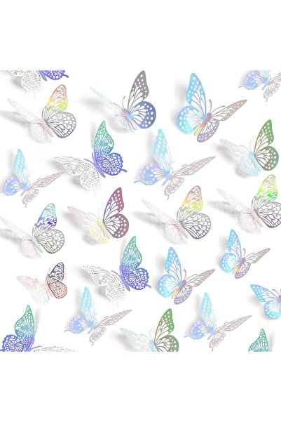 SAOROPEB 3D Butterfly Wall Decor - 48 Pcs, 4 Styles, 3 Sizes - Removable Stic...