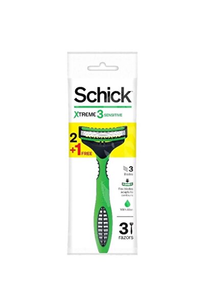 Schick شفرات حلاقة للبشرة الحساسة اكستريم من شيك - 3 قطع