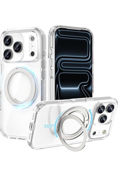 Generic URBAN Clear Case for iPhone 17 Pro Max, KASTWAVE 360° Magnetic Stand ...