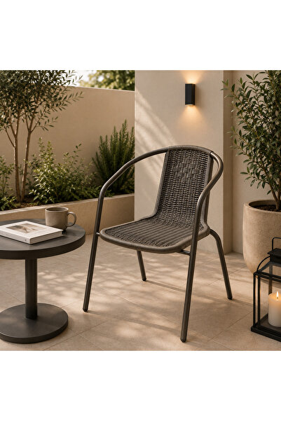 N.zone Modern Synthetic Rattan Chair with Sturdy Metal Frame Stylish and Comf...