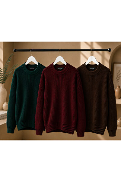 oneoff Women's Premium Crew Neck Oversize Knitwear Sweater Soft Knitted Sweater