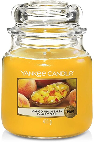Yankee Candle شمعة معطرة |   شمعة كبيرة بنكهة المانجو والخوخ من سالسا |   وقت...