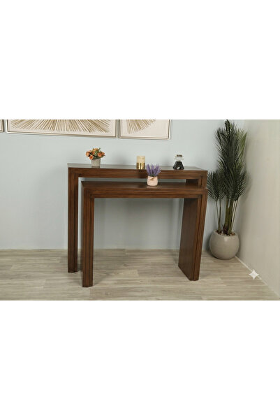 Generic Modern Wooden Hallway Console Table Set of 2 Nesting Tables - White A...
