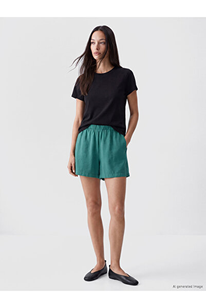 LC Waikiki Green Elastic Waist Modal Blend Women's Shorts