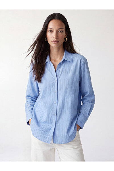 LC Waikiki Blue Striped Women's Shirt