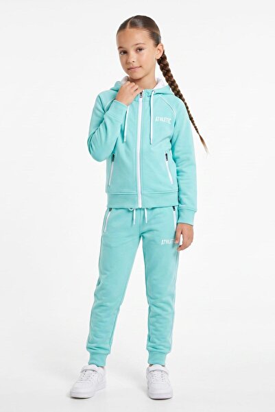 Pina Kids Girl's Scuba Atheletic Raglan Sleeve Hooded Diving Fabric Tracksuit...