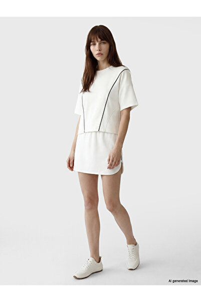 LC Waikiki White Elastic Waist Shorts Skirt